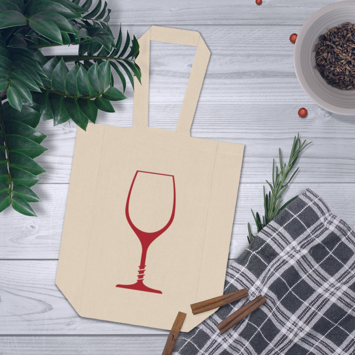 Orthovitre Wine Glass Double Bottle Tote — Reusable Wine Carrier Bag