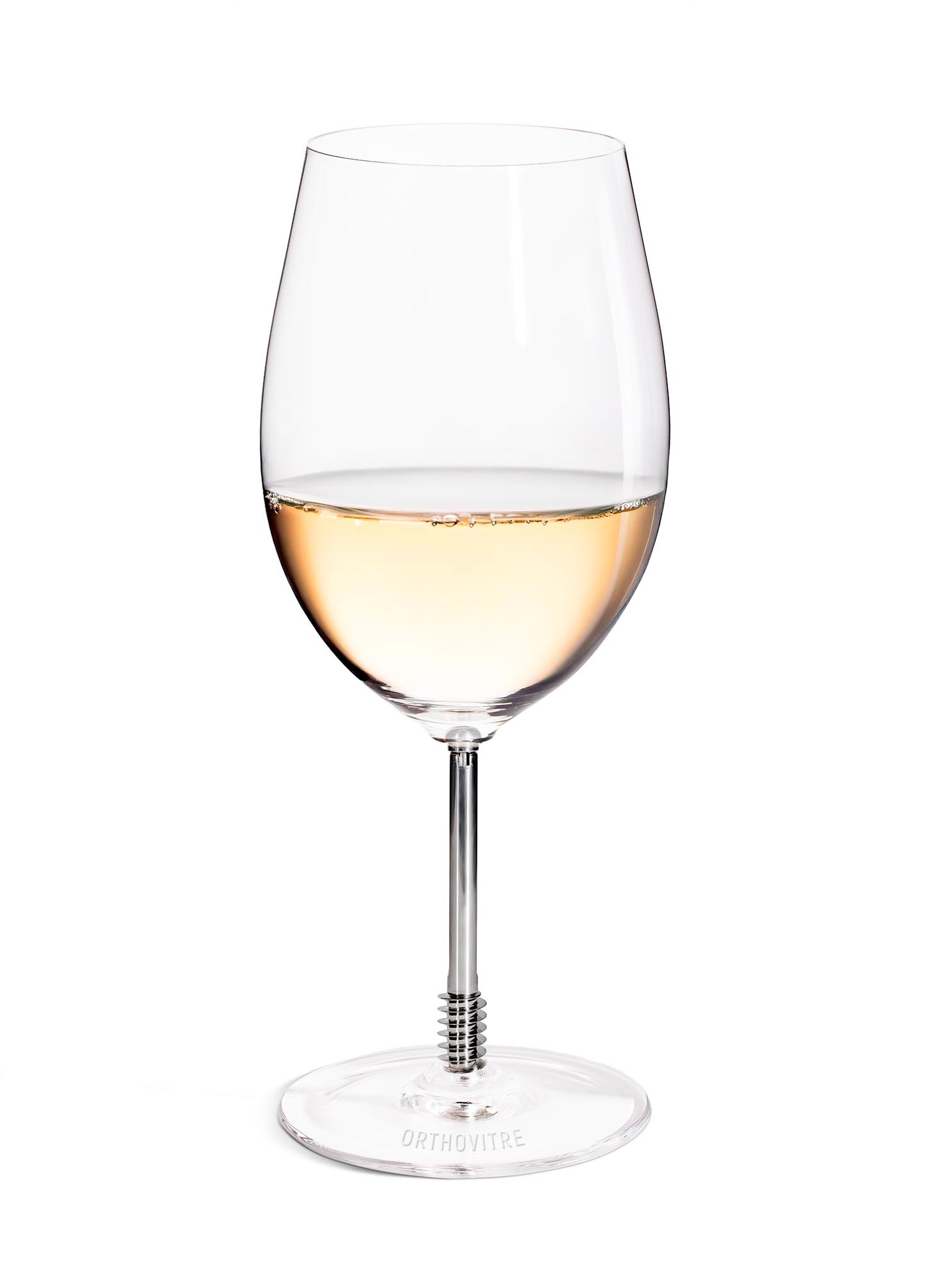 OrthoVitre DHS Screw Wine Glasses, Set of 2 – Luxury Crystal Bowl with Cannulated Stainless Steel Stem