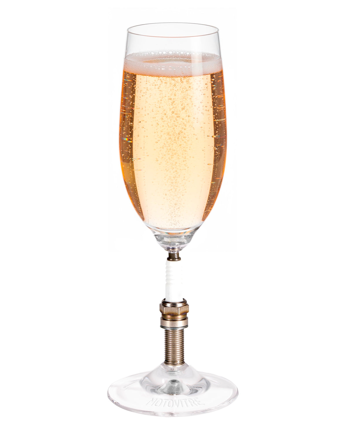 MotoVitre Spark Plug champagne glasses with spark plug stem