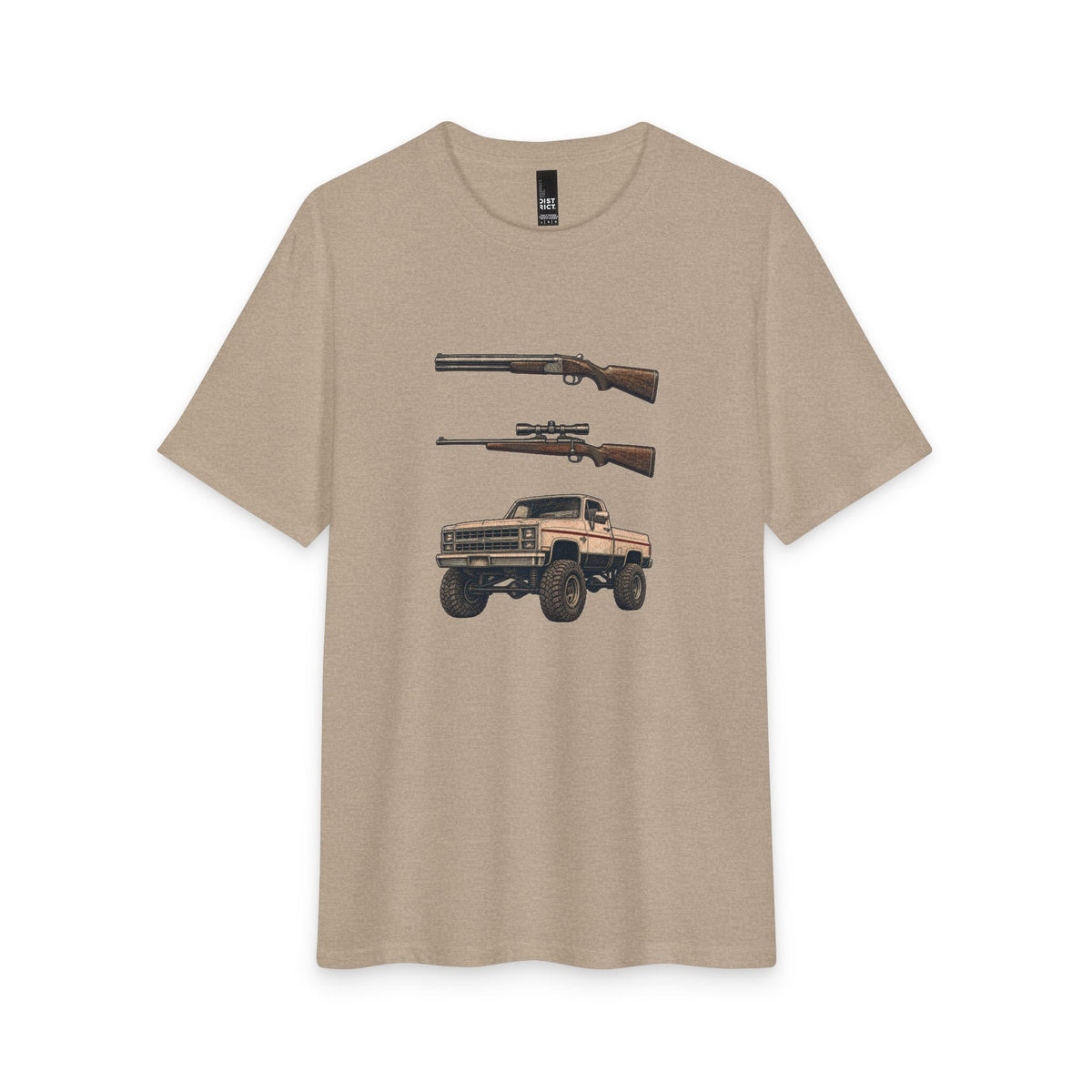 Pickup Truck & Rifles Graphic Tee – Rustic Outdoorsman Hunting T‑Shirt