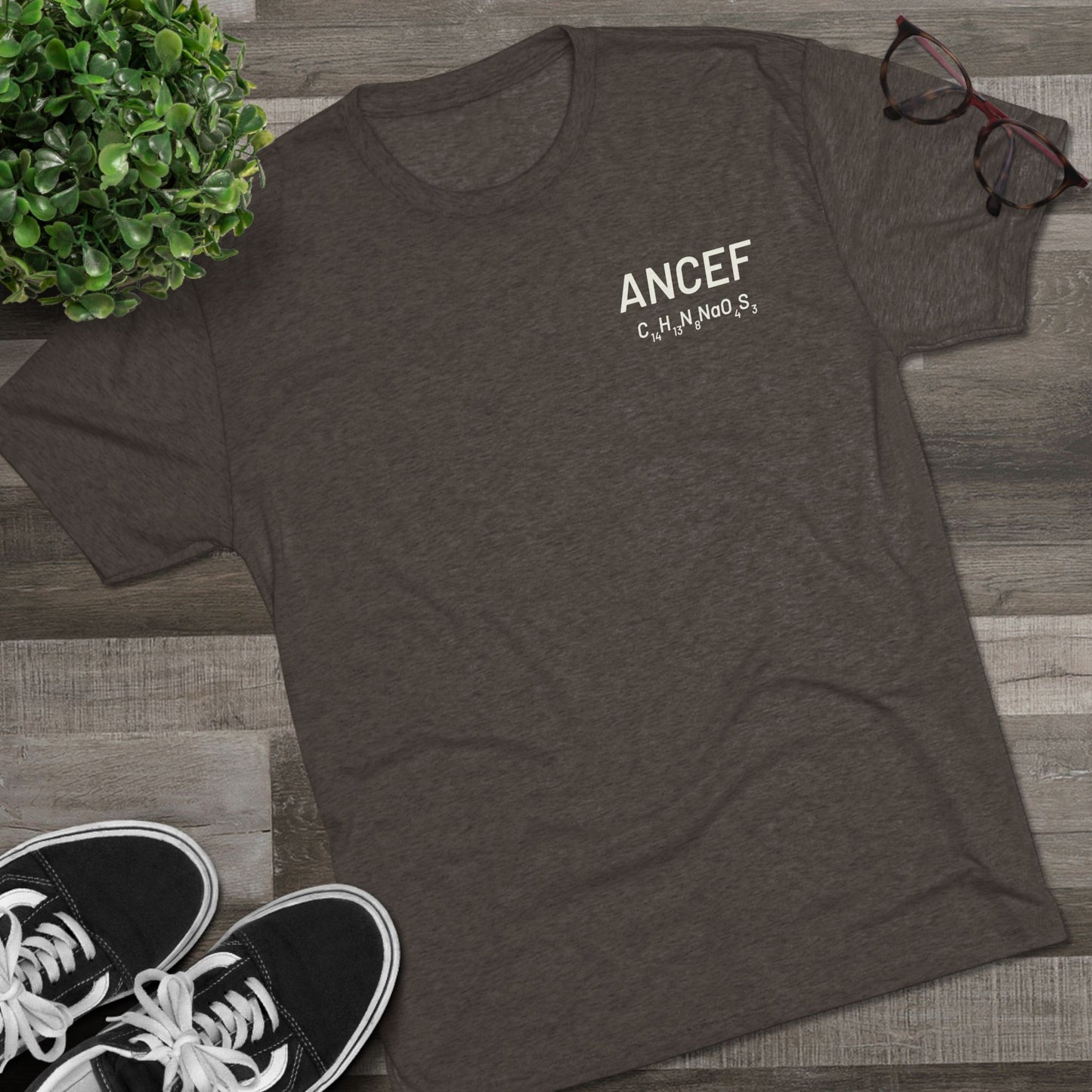 Ancef Chemical Compound T-Shirt for Trauma Surgeons - Lightweight Tri-Blend Crew - Light Graphic