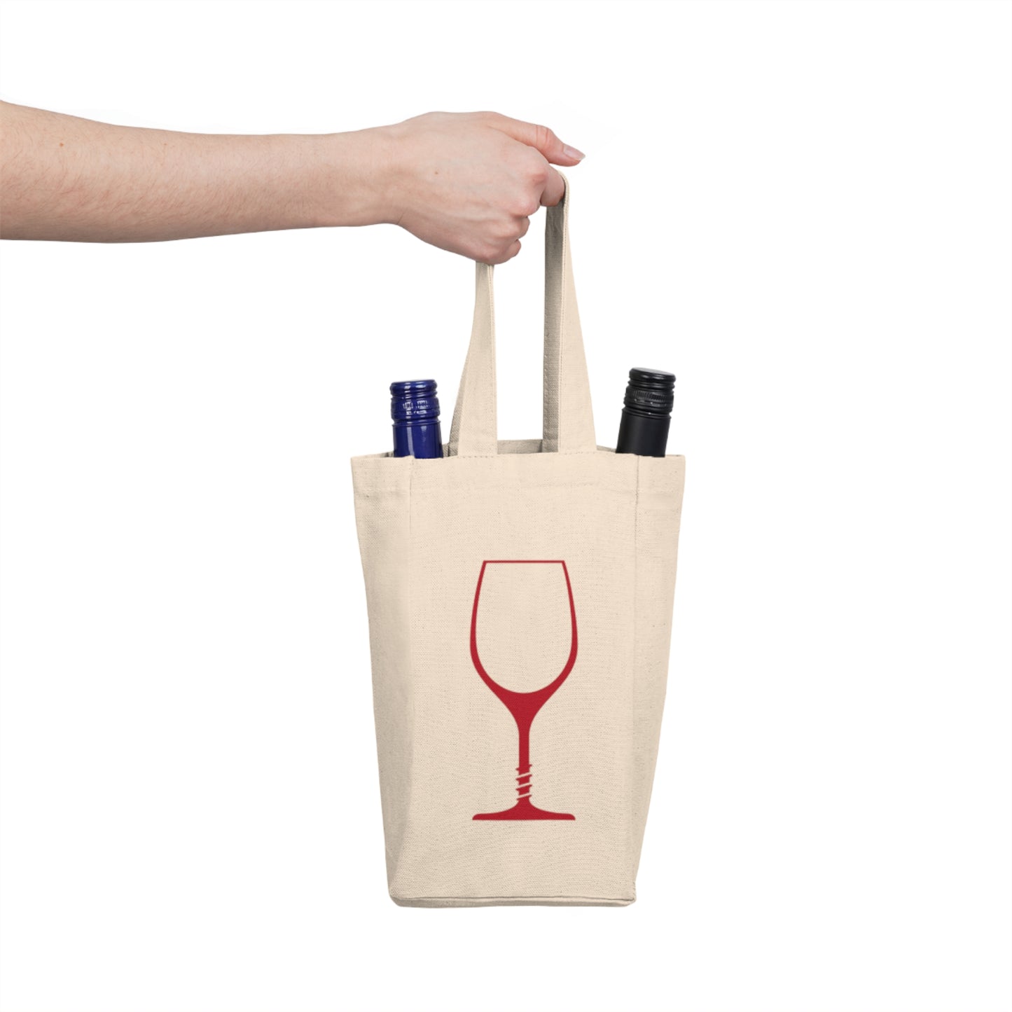 Orthovitre Wine Glass Double Bottle Tote — Reusable Wine Carrier Bag