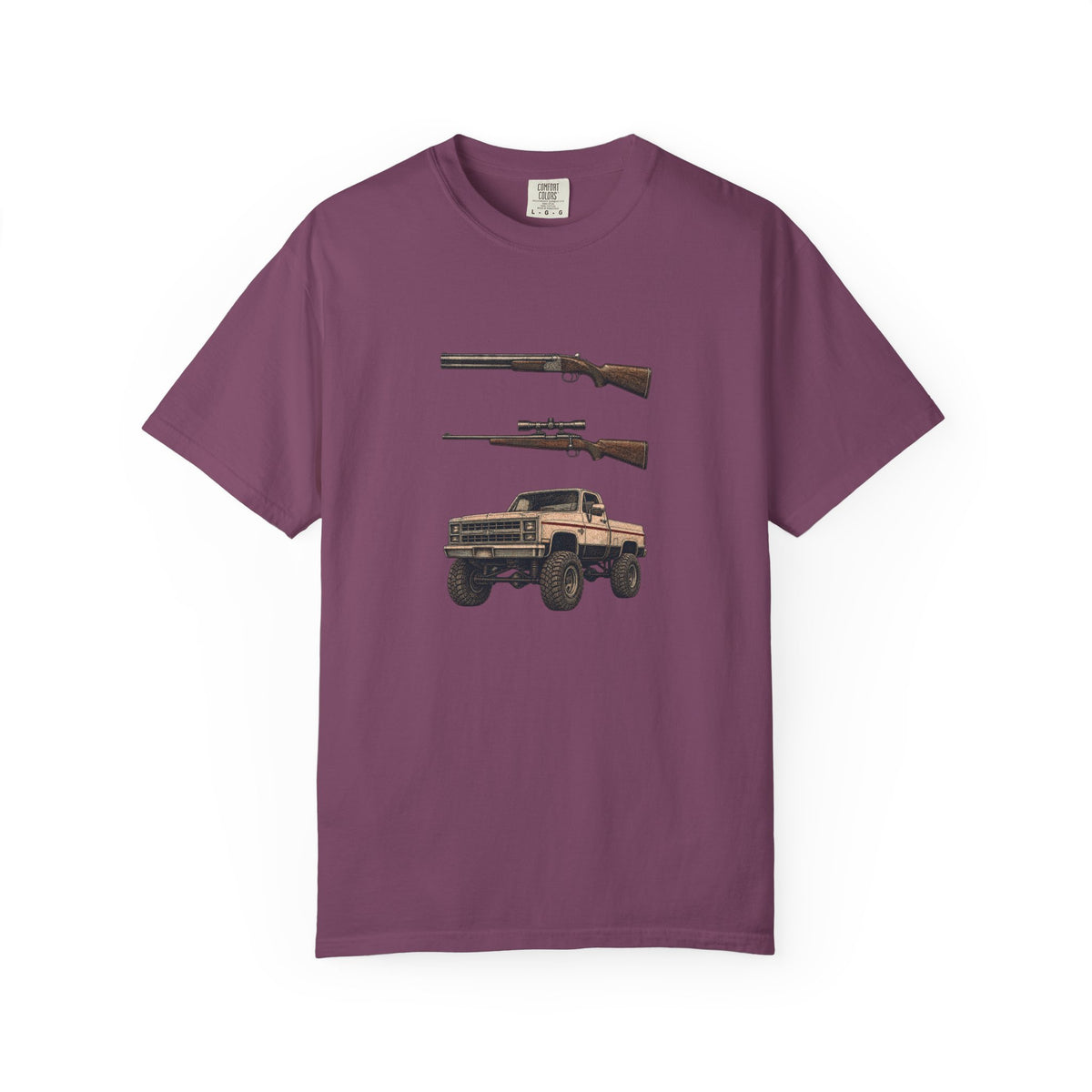 Hank Williams Jr. Shotgun Rifle and a Four-Wheel Drive. Vintage Pickup & Rifles Graphic T‑Shirt