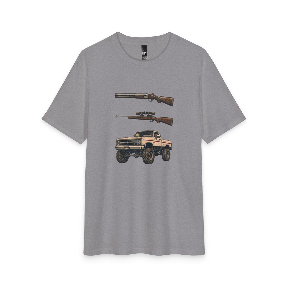 Pickup Truck & Rifles Graphic Tee – Rustic Outdoorsman Hunting T‑Shirt