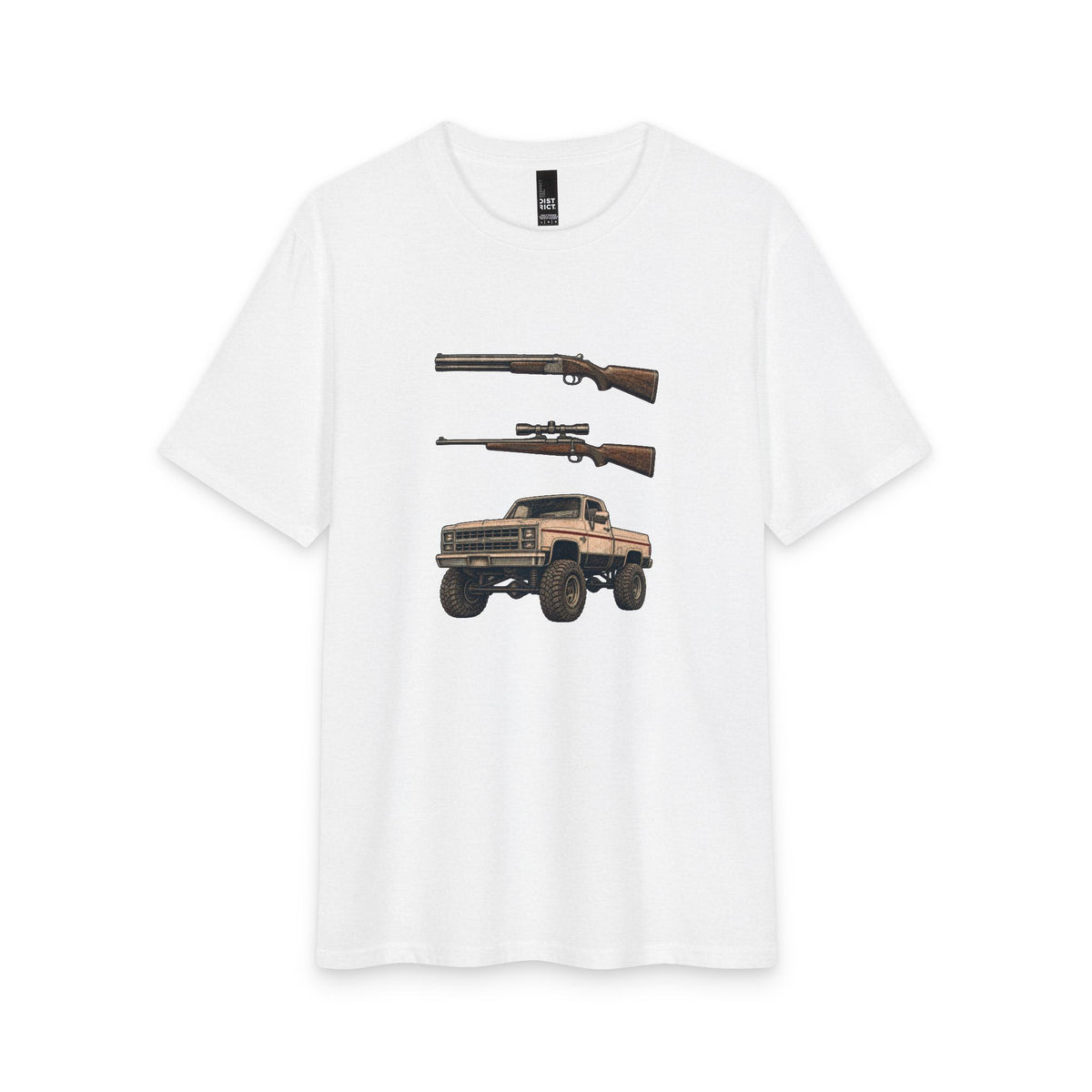 Pickup Truck & Rifles Graphic Tee – Rustic Outdoorsman Hunting T‑Shirt