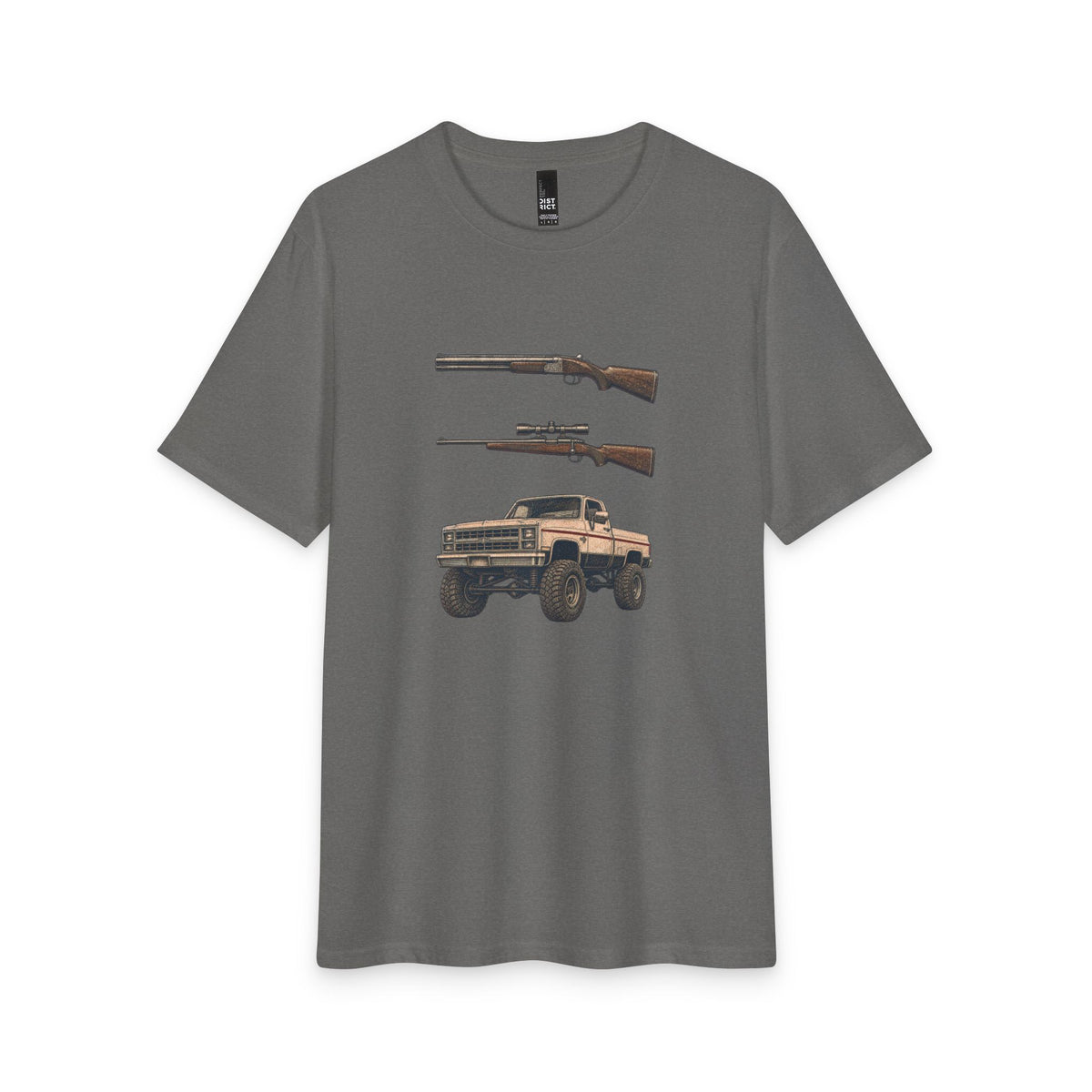 Pickup Truck & Rifles Graphic Tee – Rustic Outdoorsman Hunting T‑Shirt