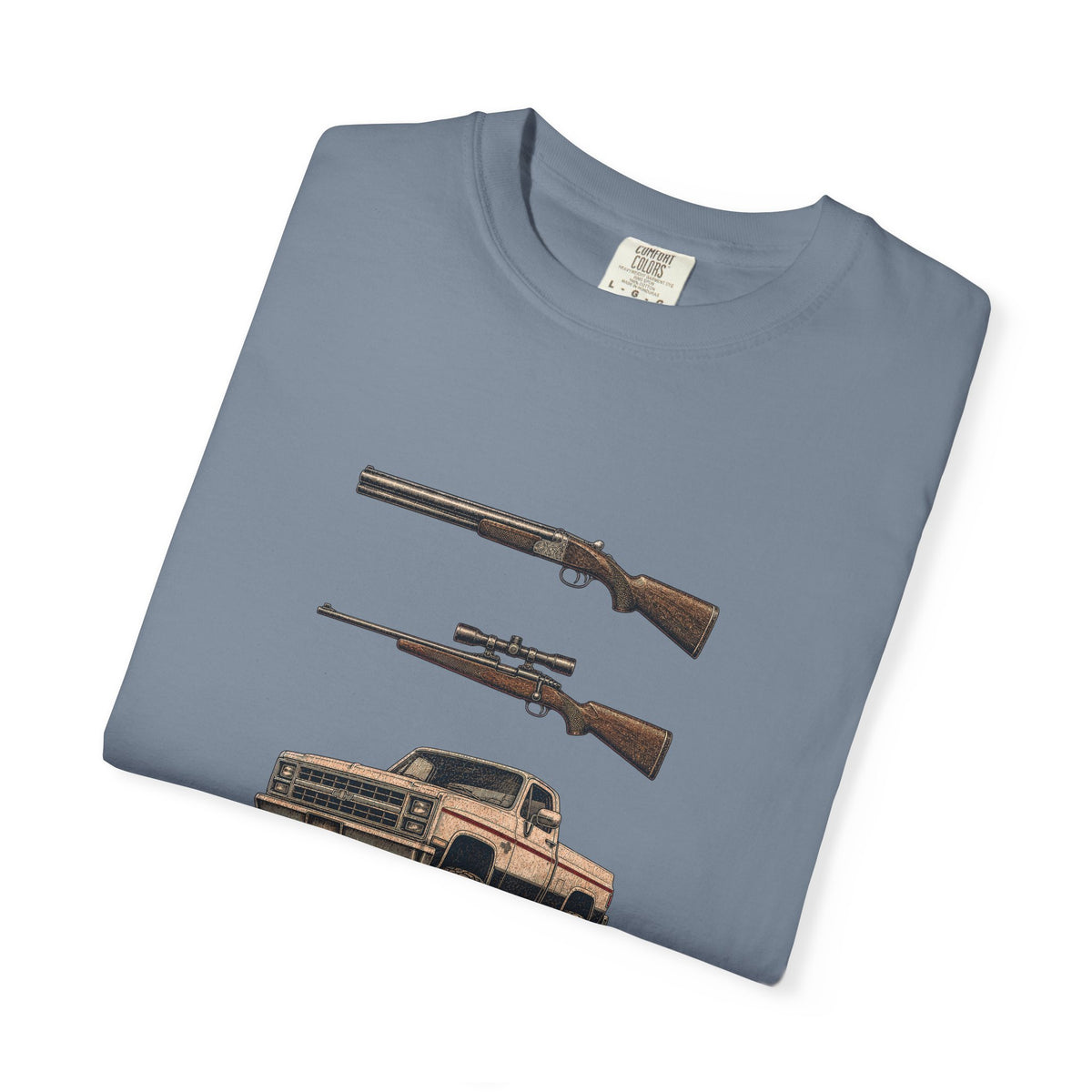 Hank Williams Jr. Shotgun Rifle and a Four-Wheel Drive. Vintage Pickup & Rifles Graphic T‑Shirt