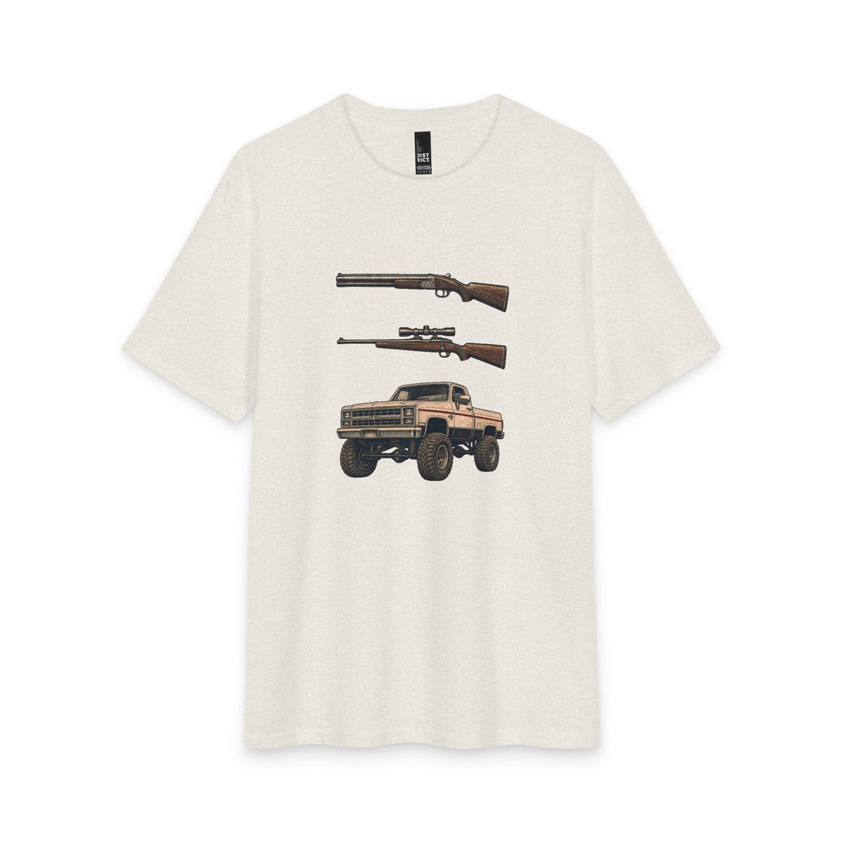 Pickup Truck & Rifles Graphic Tee – Rustic Outdoorsman Hunting T‑Shirt
