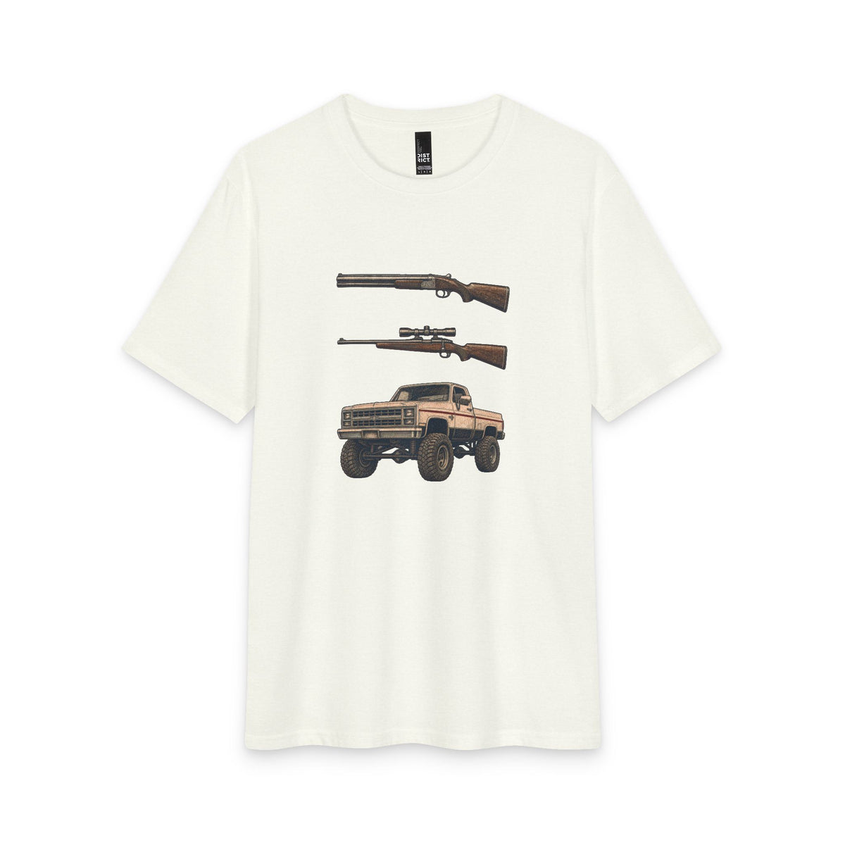 Pickup Truck & Rifles Graphic Tee – Rustic Outdoorsman Hunting T‑Shirt