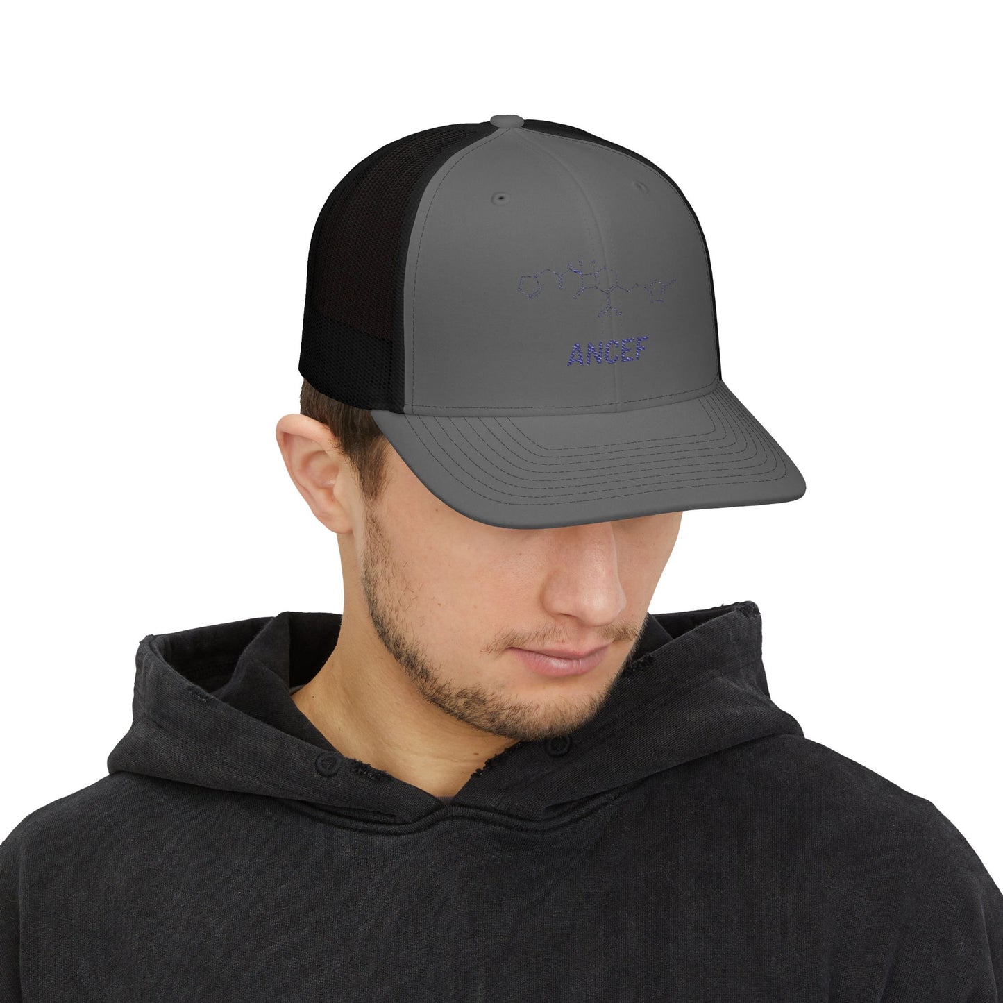 ANCEF Structural Formula Embroidered Snapback Trucker Hat for Trauma Surgeons