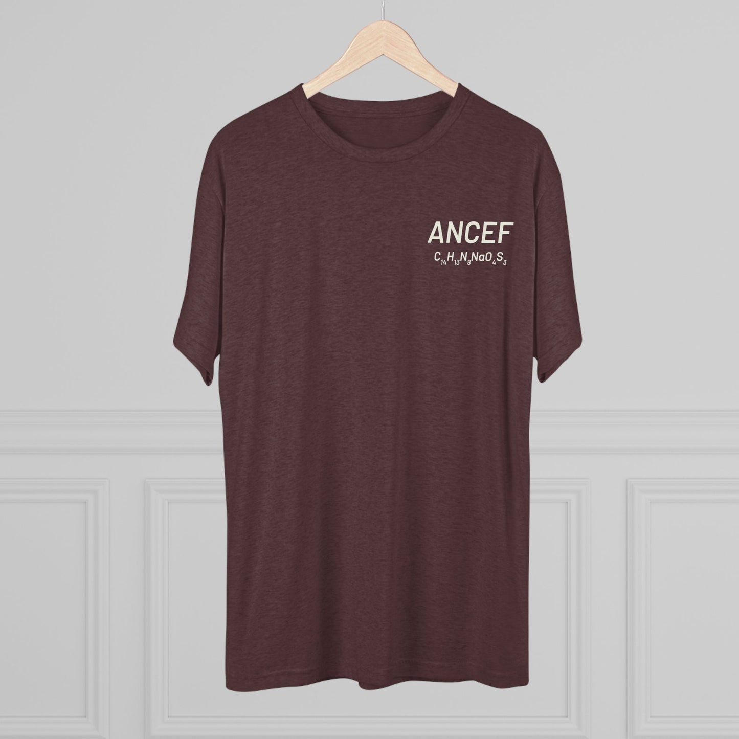 Ancef Chemical Compound T-Shirt for Trauma Surgeons - Lightweight Tri-Blend Crew - Light Graphic