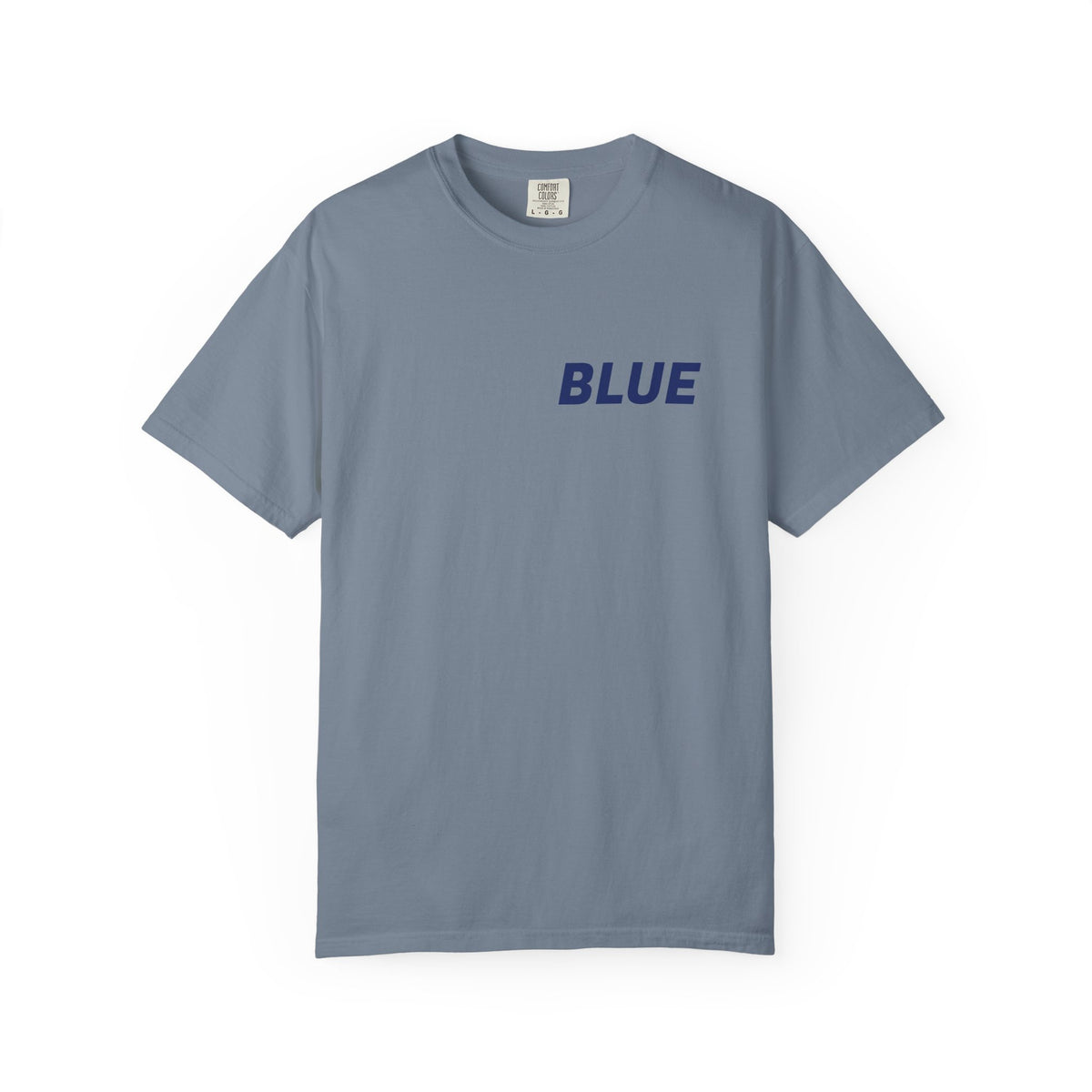 Blue T-Shirt — Minimalist Chest Logo Tee