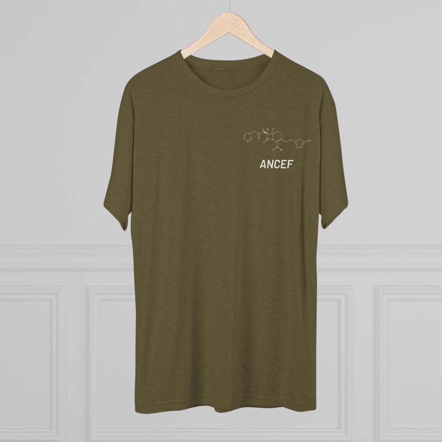 Ancef Structural Compound T-Shirt for Trauma Surgeons - Lightweight Tri-Blend Crew - Light Graphic