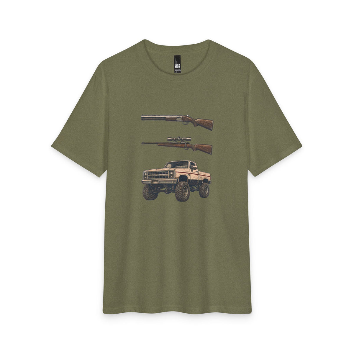 Pickup Truck & Rifles Graphic Tee – Rustic Outdoorsman Hunting T‑Shirt