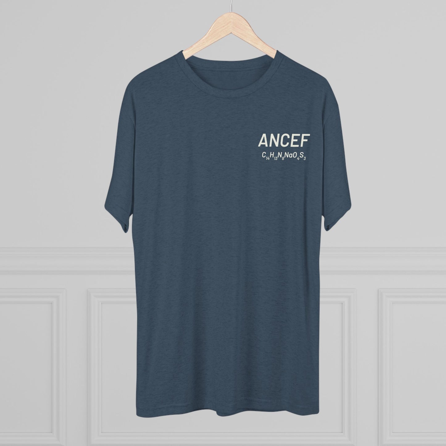 Ancef Chemical Compound T-Shirt for Trauma Surgeons - Lightweight Tri-Blend Crew - Light Graphic