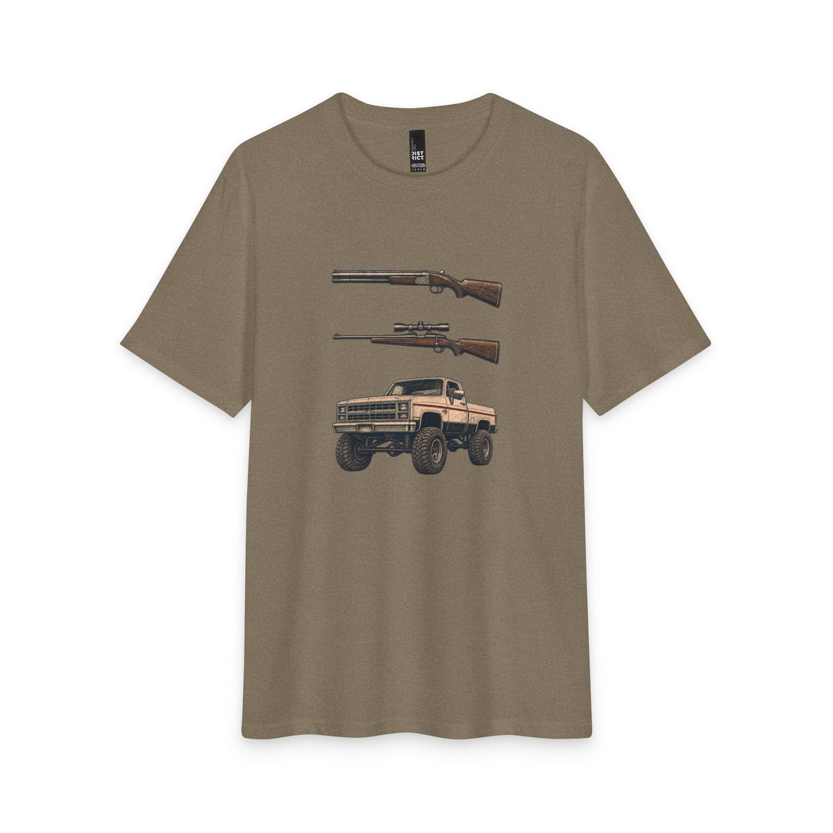 Pickup Truck & Rifles Graphic Tee – Rustic Outdoorsman Hunting T‑Shirt