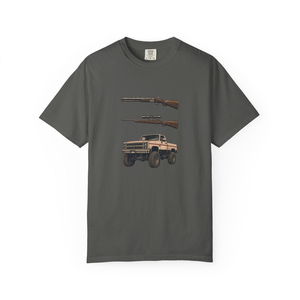 Hank Williams Jr. Shotgun Rifle and a Four-Wheel Drive. Vintage Pickup & Rifles Graphic T‑Shirt