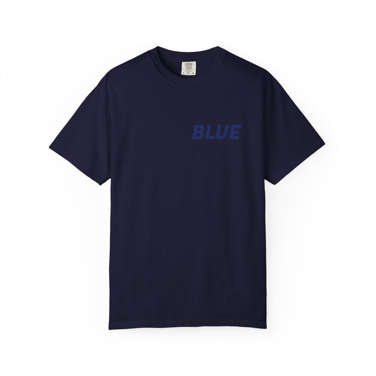 Blue T-Shirt — Minimalist Chest Logo Tee