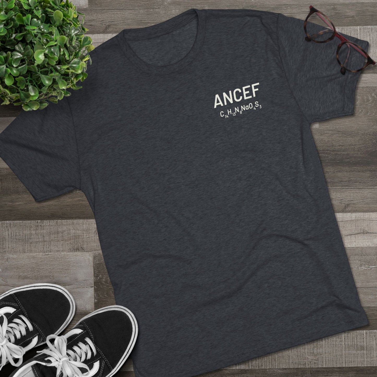 Ancef Chemical Compound T-Shirt for Trauma Surgeons - Lightweight Tri-Blend Crew - Light Graphic