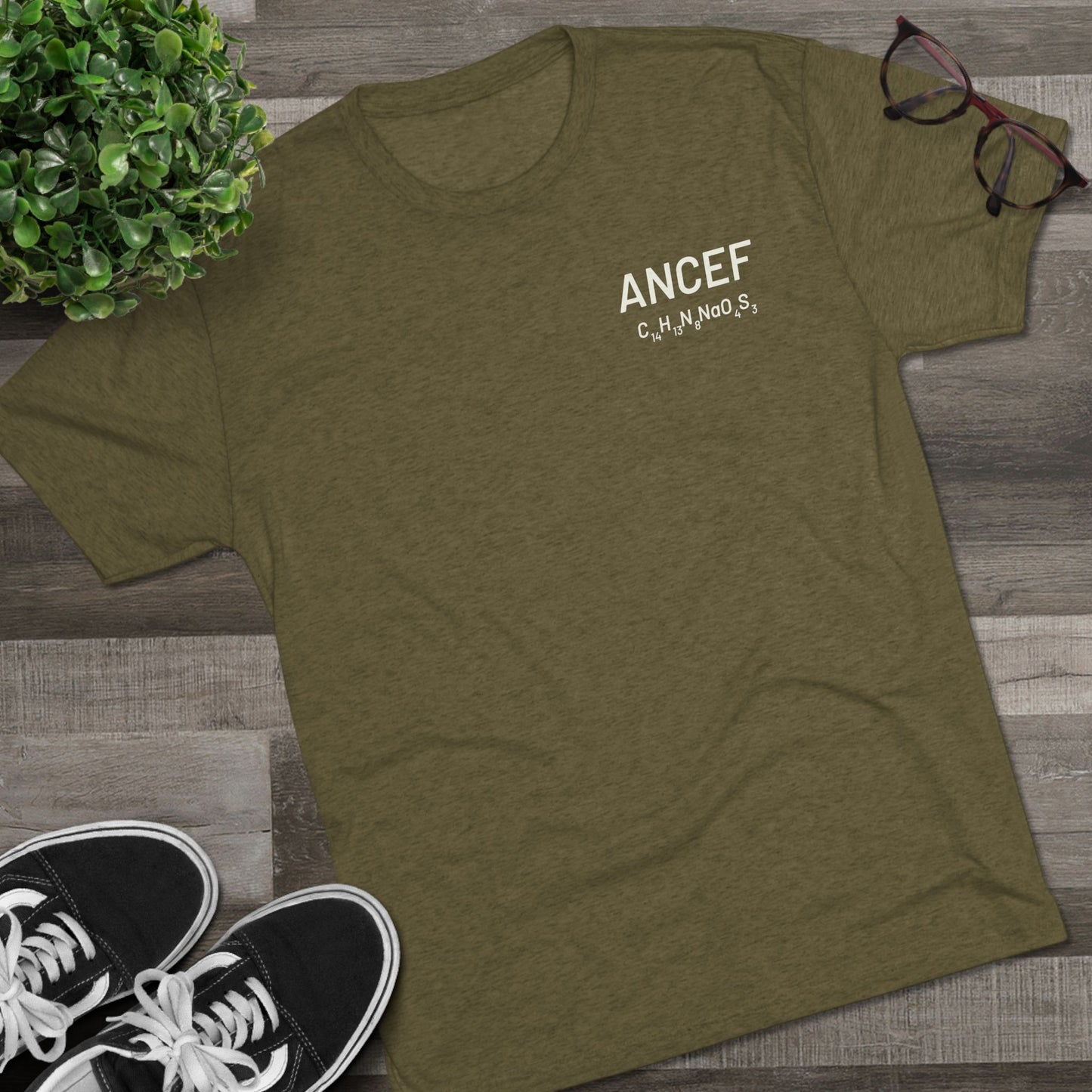 Ancef Chemical Compound T-Shirt for Trauma Surgeons - Lightweight Tri-Blend Crew - Light Graphic