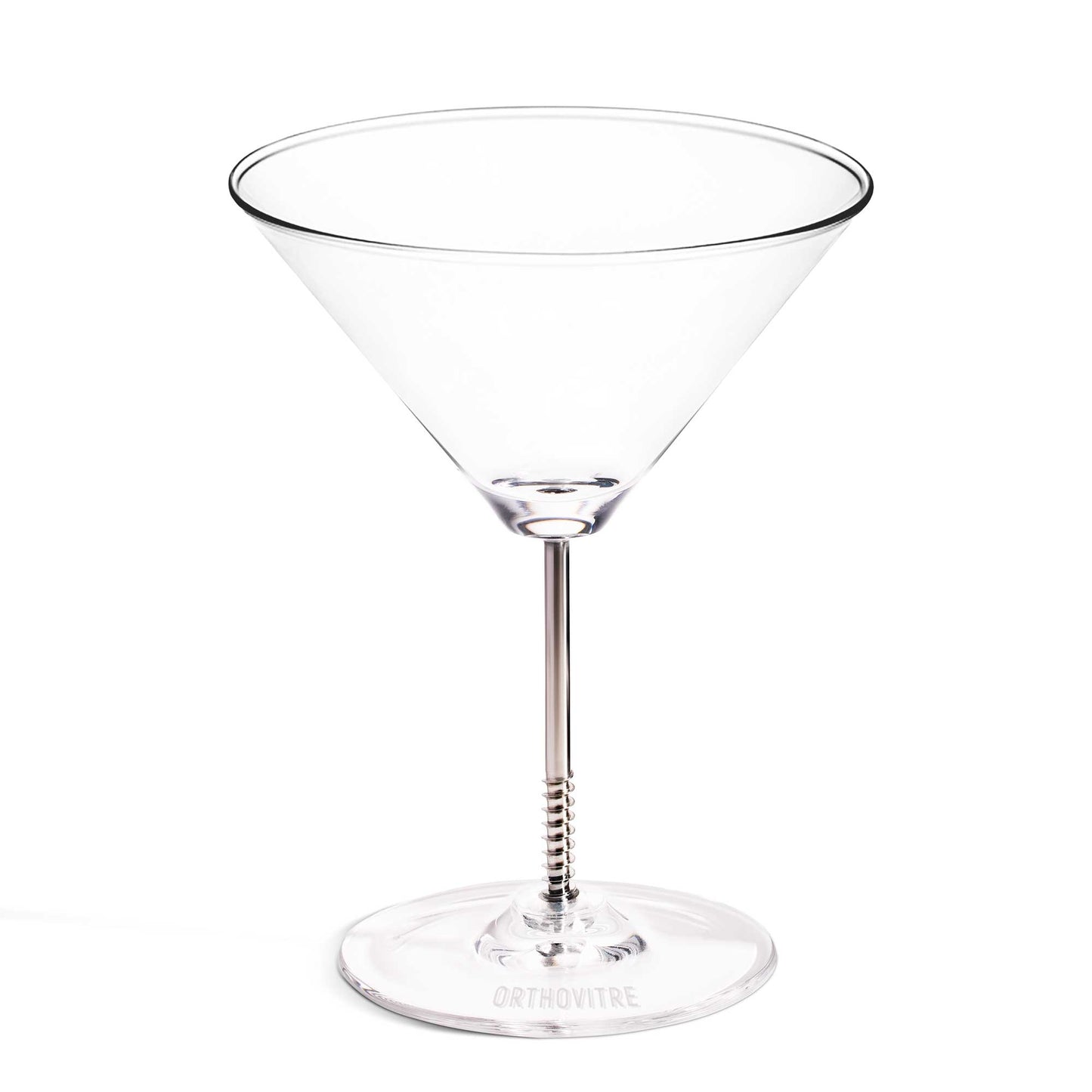 OrthoVitre Martini Glasses Set of 2 – Unique Gift for Surgeons & Doctors | Crystal Bowl with Cannulated Stainless Steel Stem