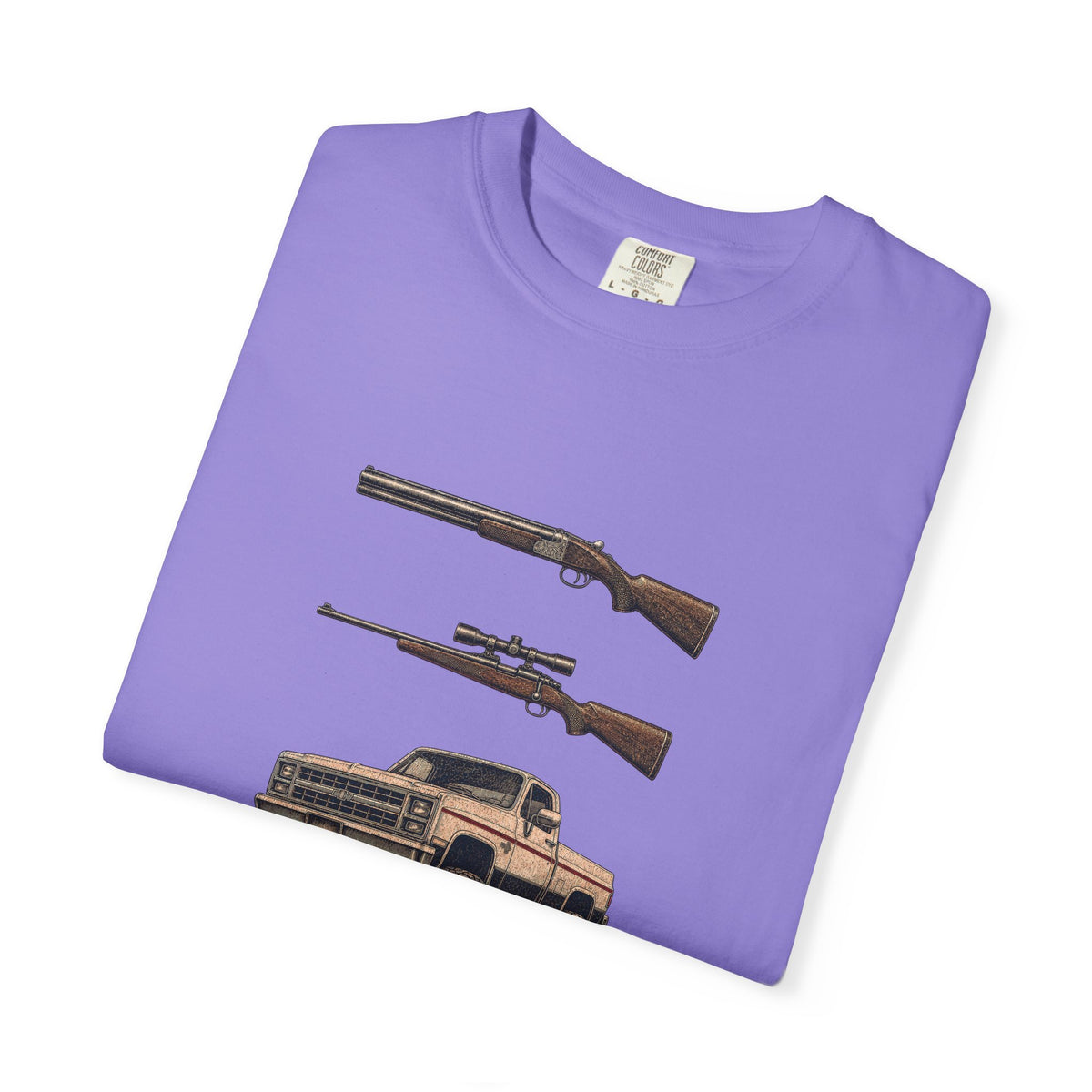 Hank Williams Jr. Shotgun Rifle and a Four-Wheel Drive. Vintage Pickup & Rifles Graphic T‑Shirt