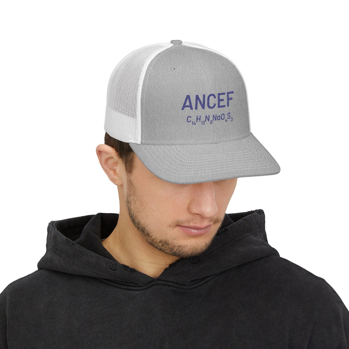 ANCEF Chemical Formula Embroidered Snapback Trucker Hat for Trauma Surgeons