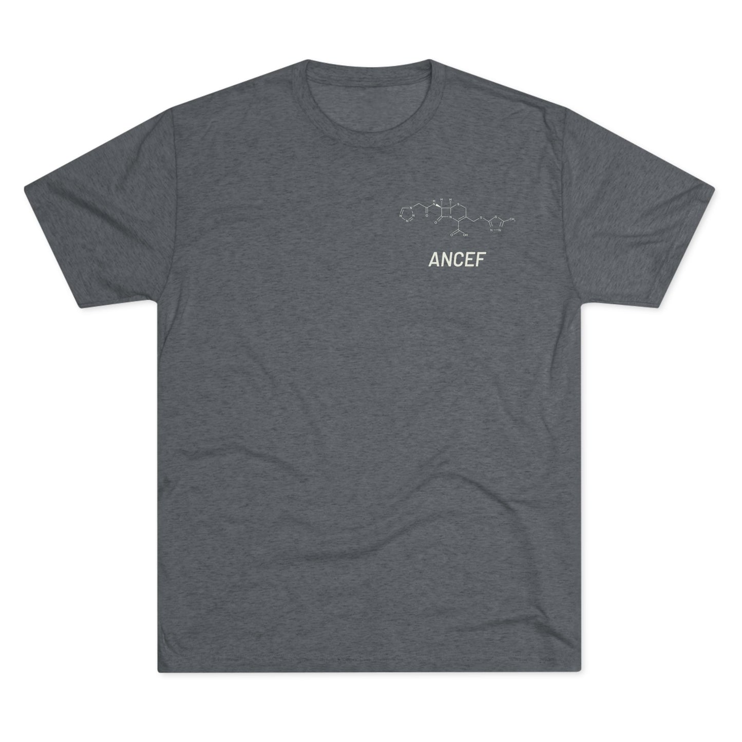 Ancef Structural Compound T-Shirt for Trauma Surgeons - Lightweight Tri-Blend Crew - Light Graphic