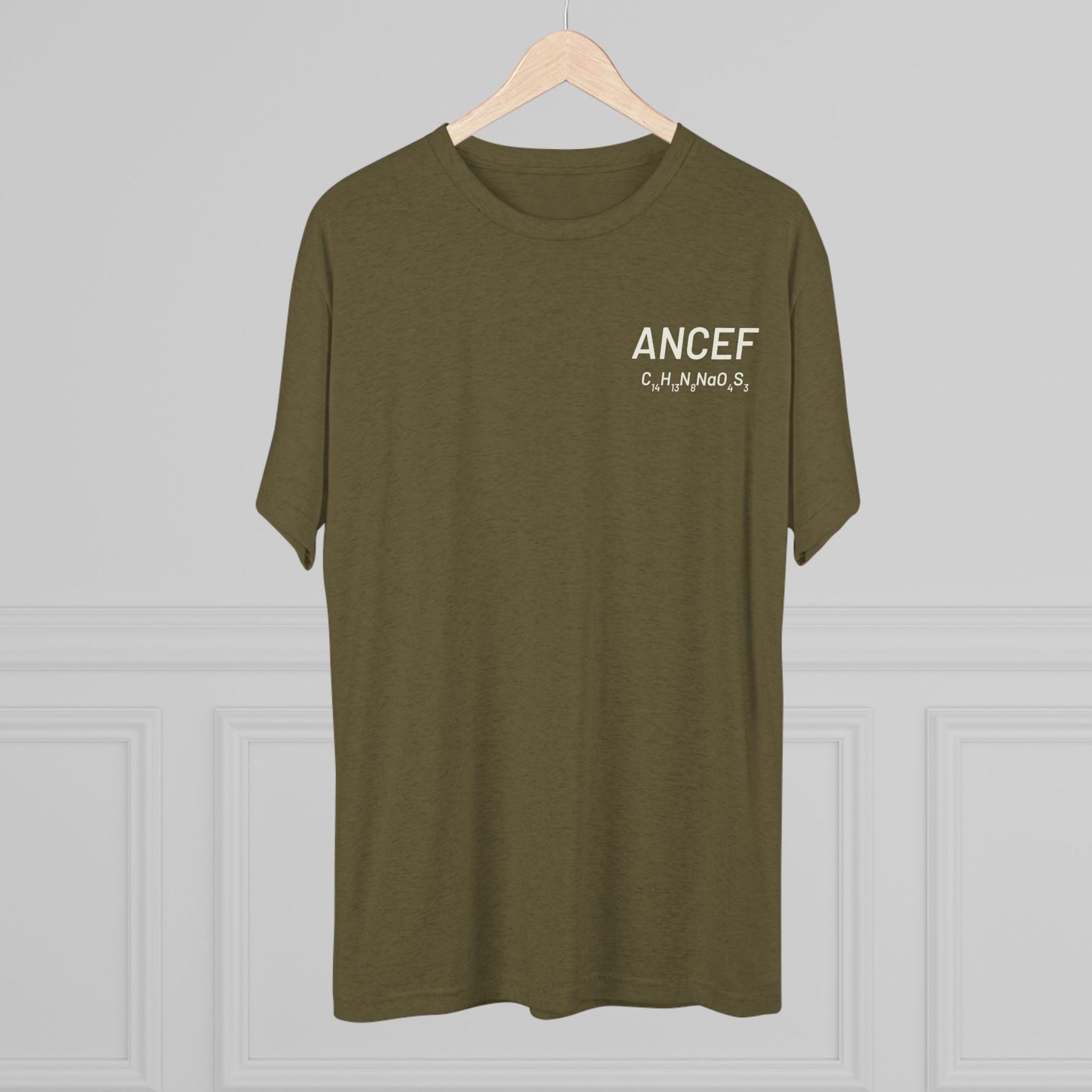 Ancef Chemical Compound T-Shirt for Trauma Surgeons - Lightweight Tri-Blend Crew - Light Graphic