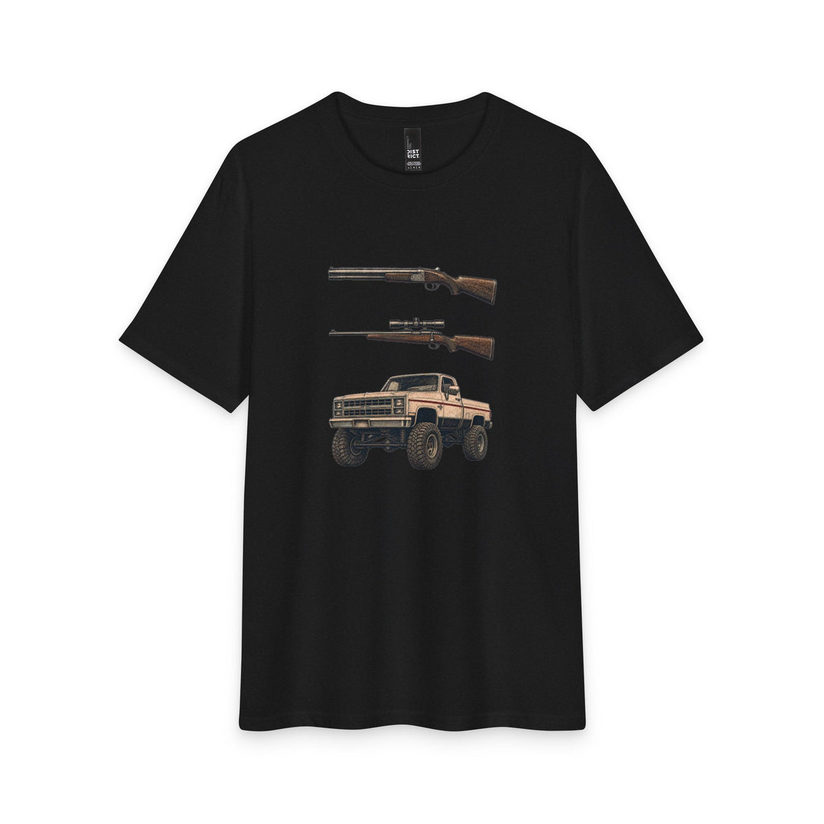Pickup Truck & Rifles Graphic Tee – Rustic Outdoorsman Hunting T‑Shirt