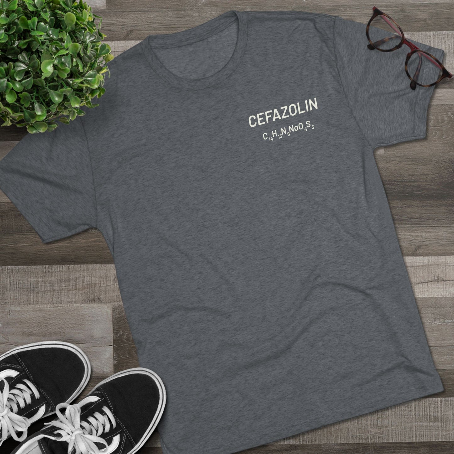 Cefazolin Chemical Compound T-Shirt for Trauma Surgeons - Lightweight Tri-Blend Crew - Light Graphic