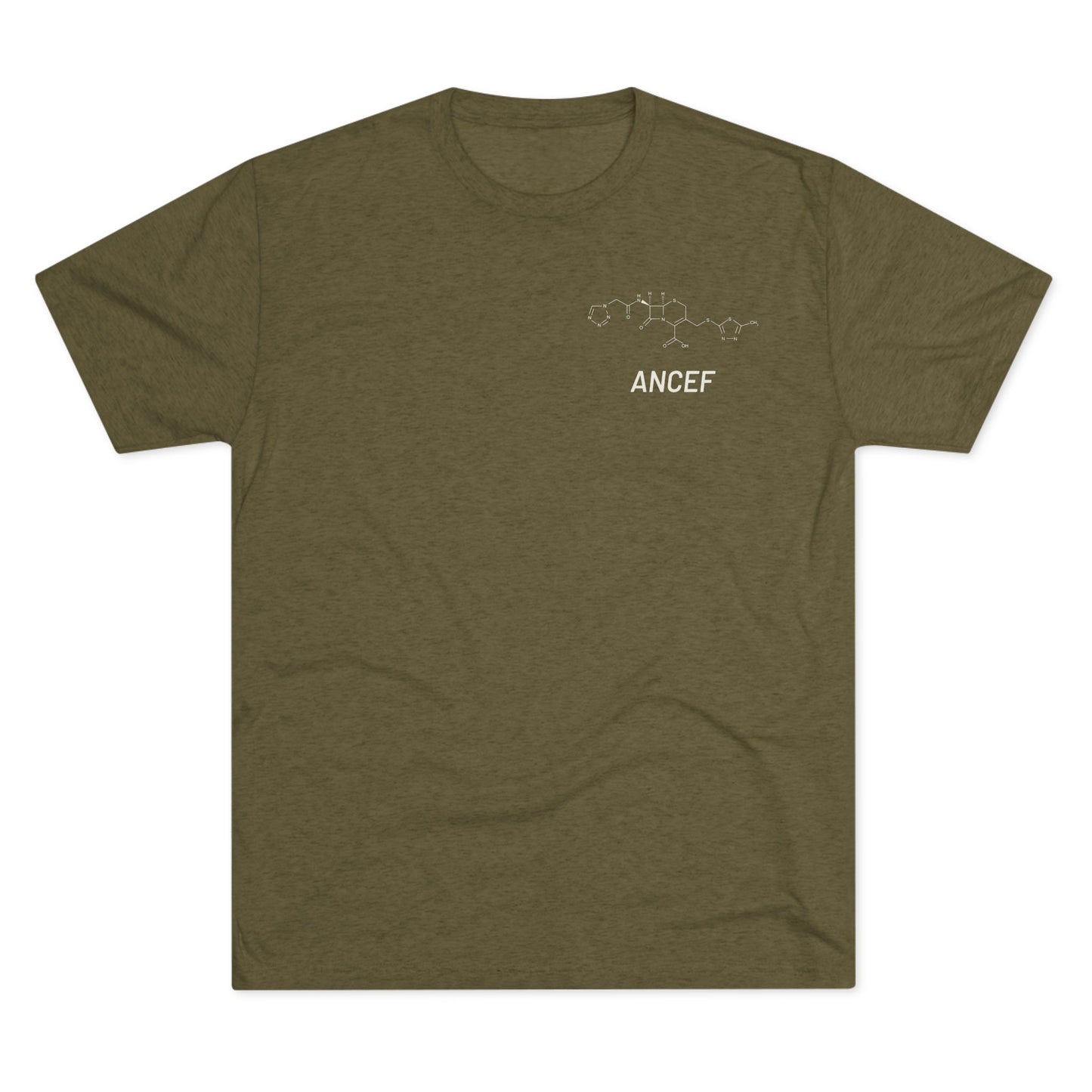 Ancef Structural Compound T-Shirt for Trauma Surgeons - Lightweight Tri-Blend Crew - Light Graphic