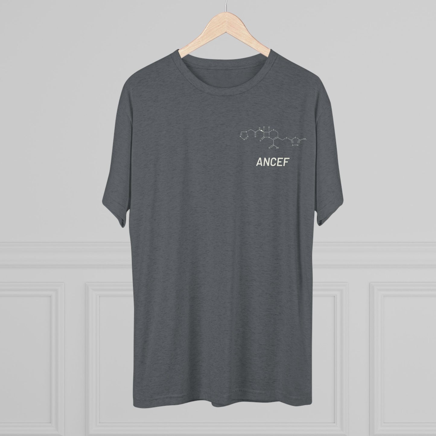 Ancef Structural Compound T-Shirt for Trauma Surgeons - Lightweight Tri-Blend Crew - Light Graphic