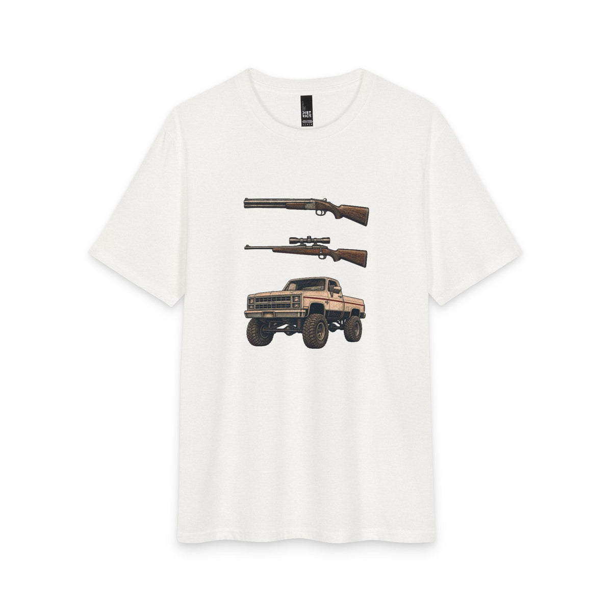 Pickup Truck & Rifles Graphic Tee – Rustic Outdoorsman Hunting T‑Shirt