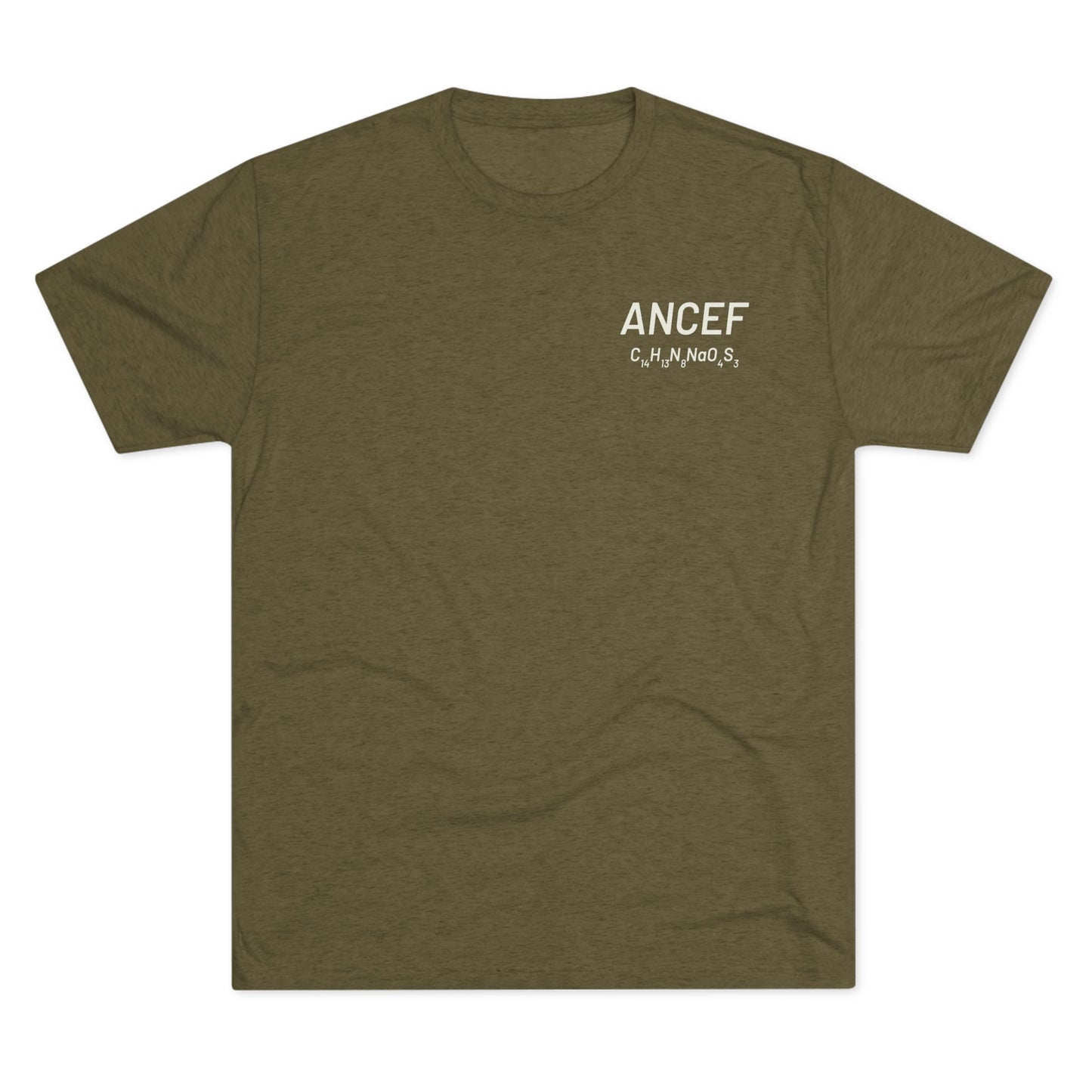 Ancef Chemical Compound T-Shirt for Trauma Surgeons - Lightweight Tri-Blend Crew - Light Graphic