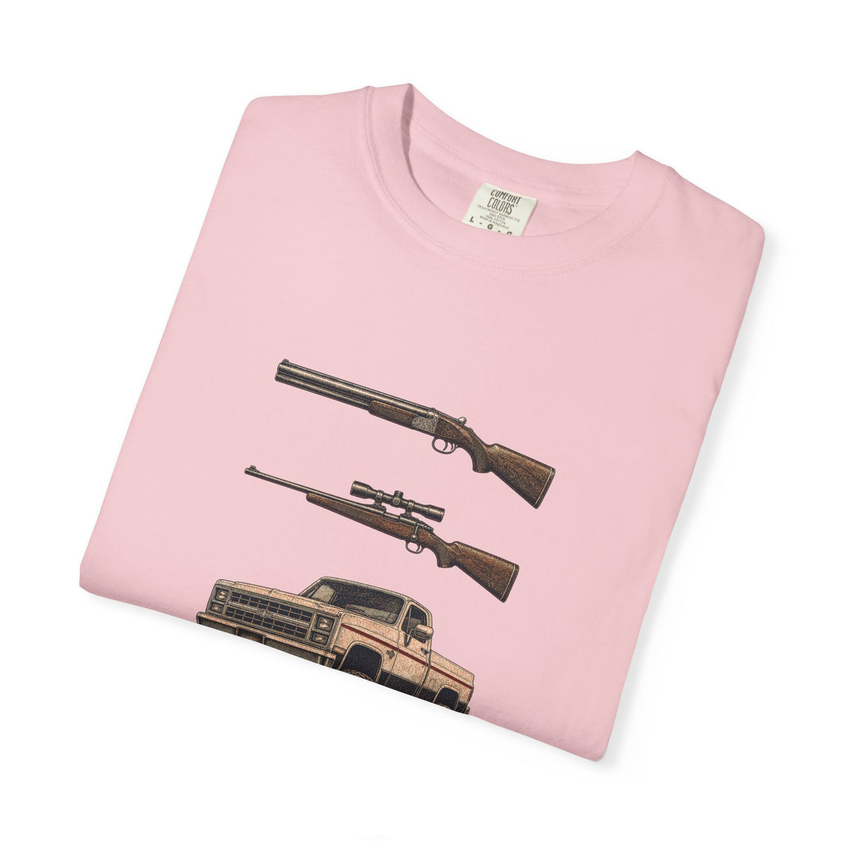 Hank Williams Jr. Shotgun Rifle and a Four-Wheel Drive. Vintage Pickup & Rifles Graphic T‑Shirt