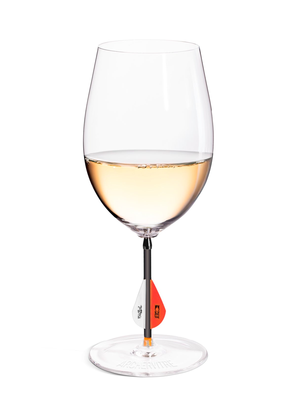 ArcherVitre wine glasses with red archery arrow stem