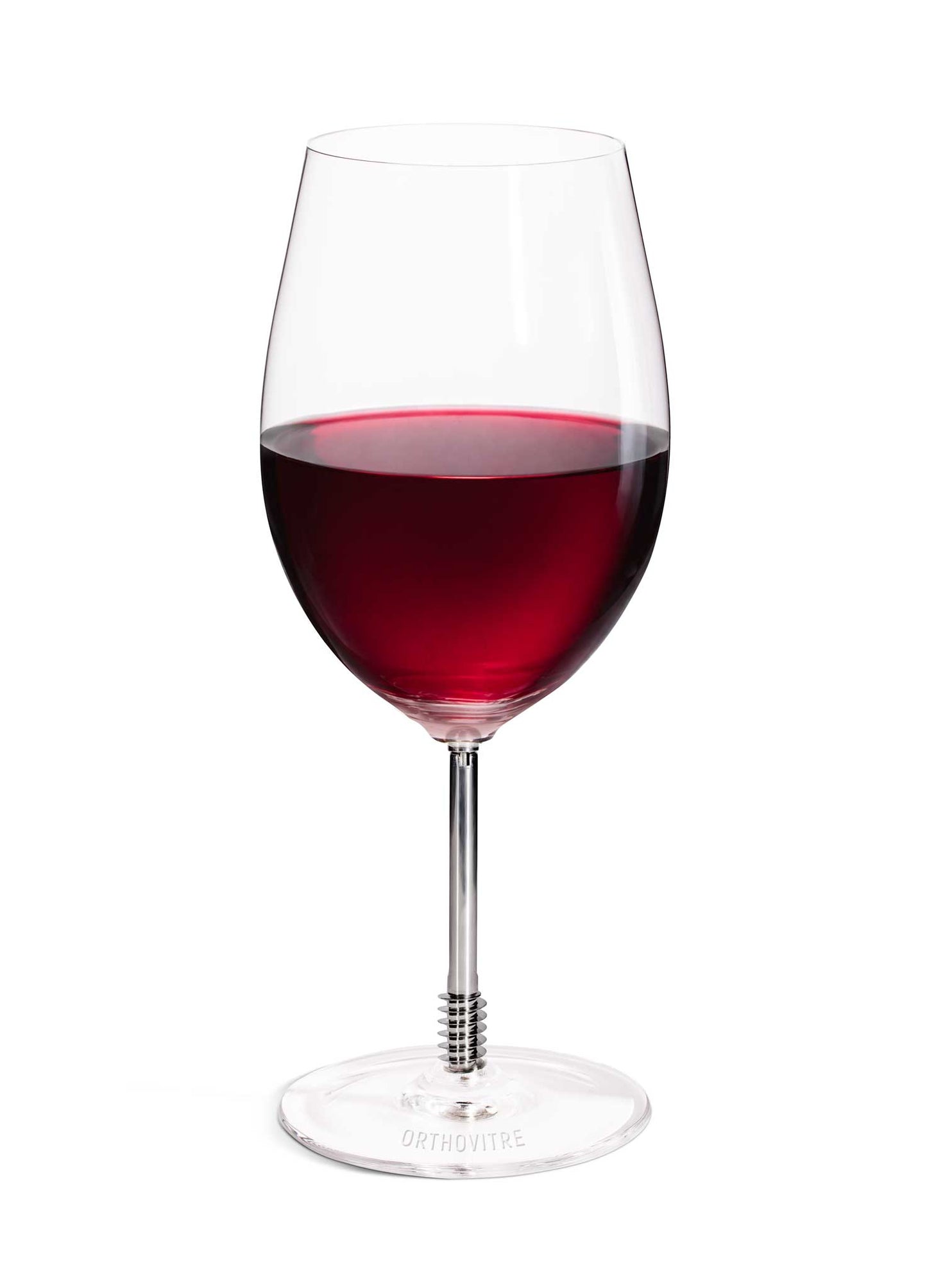 OrthoVitre DHS Screw Wine Glasses, Set of 2 – Luxury Crystal Bowl with Cannulated Stainless Steel Stem