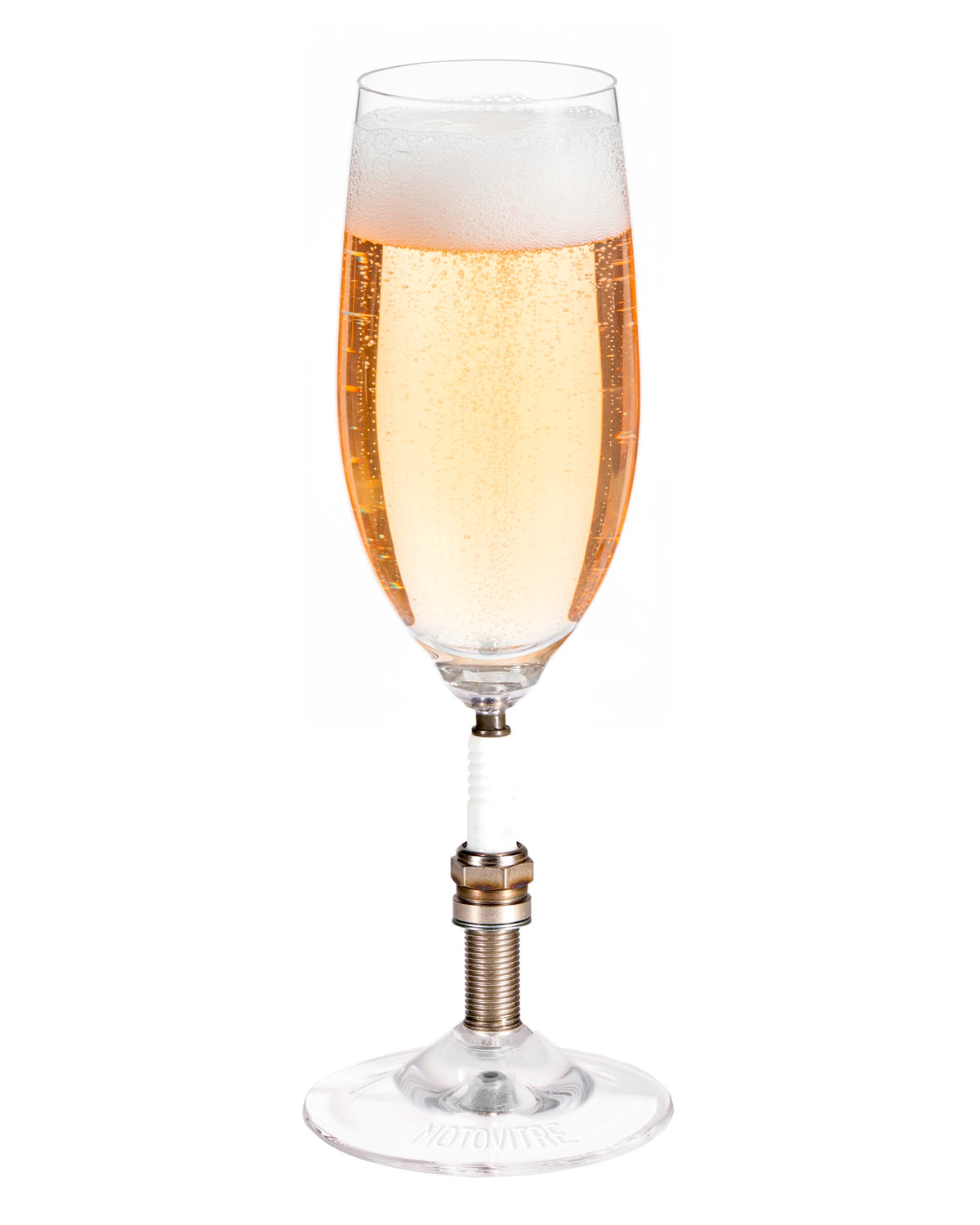 MotoVitre Spark Plug champagne glasses with spark plug stem