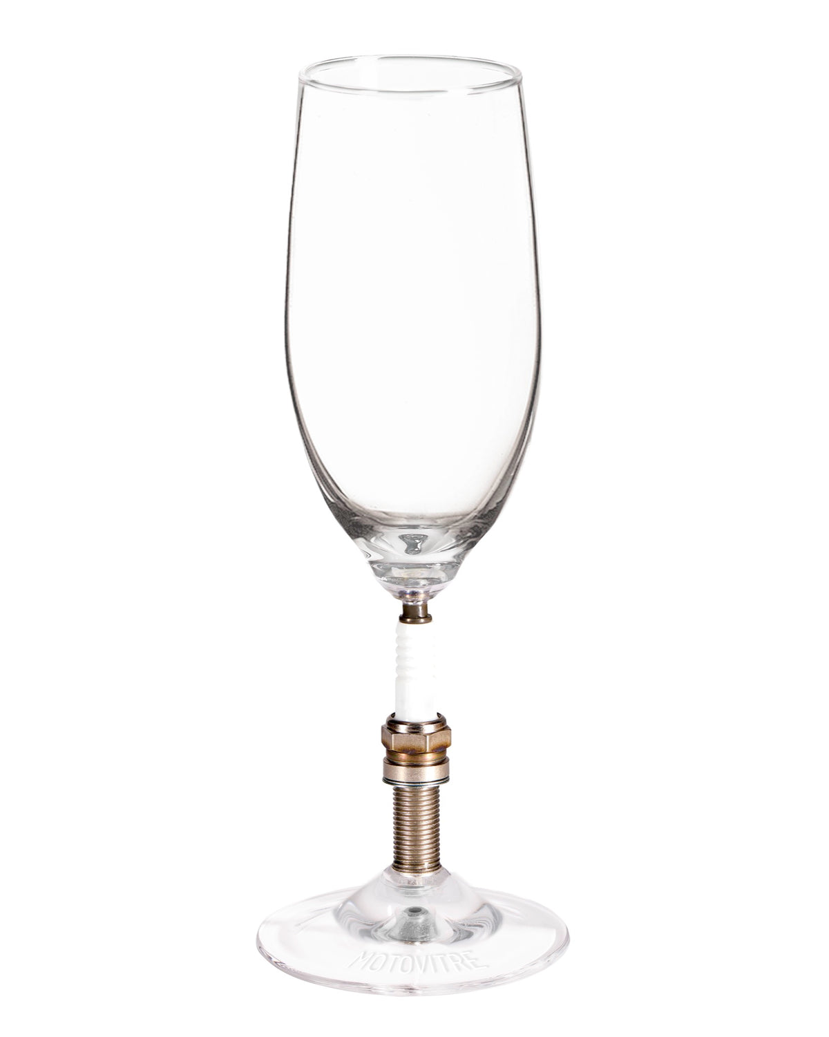 MotoVitre Spark Plug champagne glasses with spark plug stem