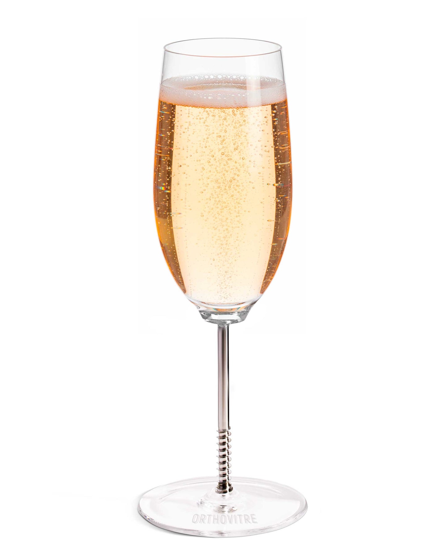 OrthoVitre Champagne Glasses Set of 2 – Unique Gift for Surgeons & Doctors | Luxury Crystal Flutes with Stainless Steel Stem