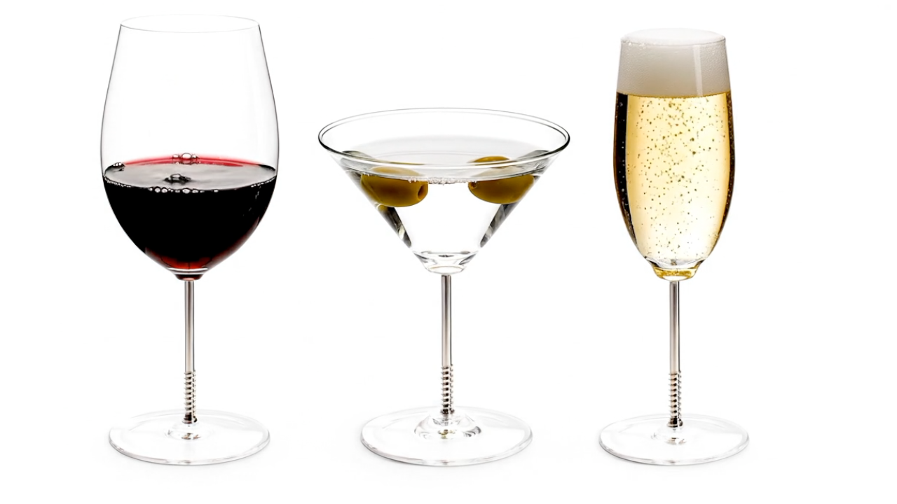 Orthovitre Trio Bundle Wine Martini and Champagne set of 6 glasses
