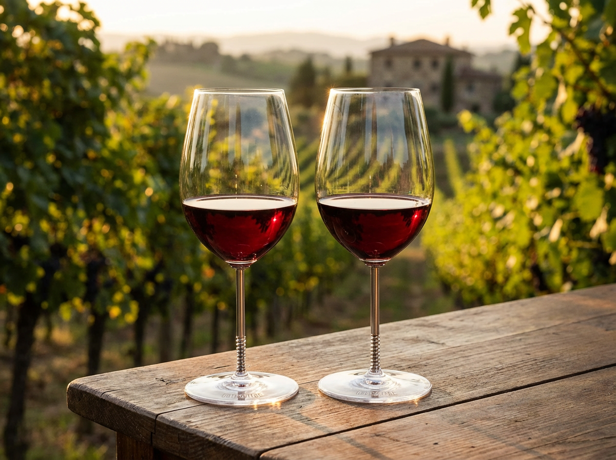 OrthoVitre Wine Glasses, Set of 2 – Luxury Crystal Bowl with Cannulated Stainless Steel Stem