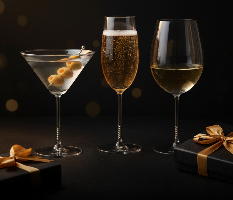 Orthovitre Trio Bundle Wine Martini and Champagne set of 6 glasses